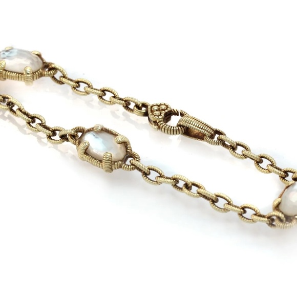 Judith Ripka Oval Link Bracelet Mother of Pearl in 14k Yellow Gold - Picture 5 of 5